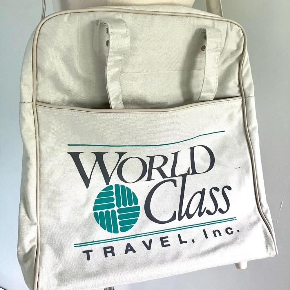 Vintage 60’s World Class airline travel crossbody bag purse tote luggage